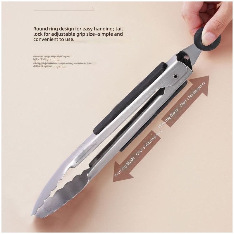 Stainless Steel Kitchen Tongs for Grilling and Cooking Heat Resistant Food Serving Tool